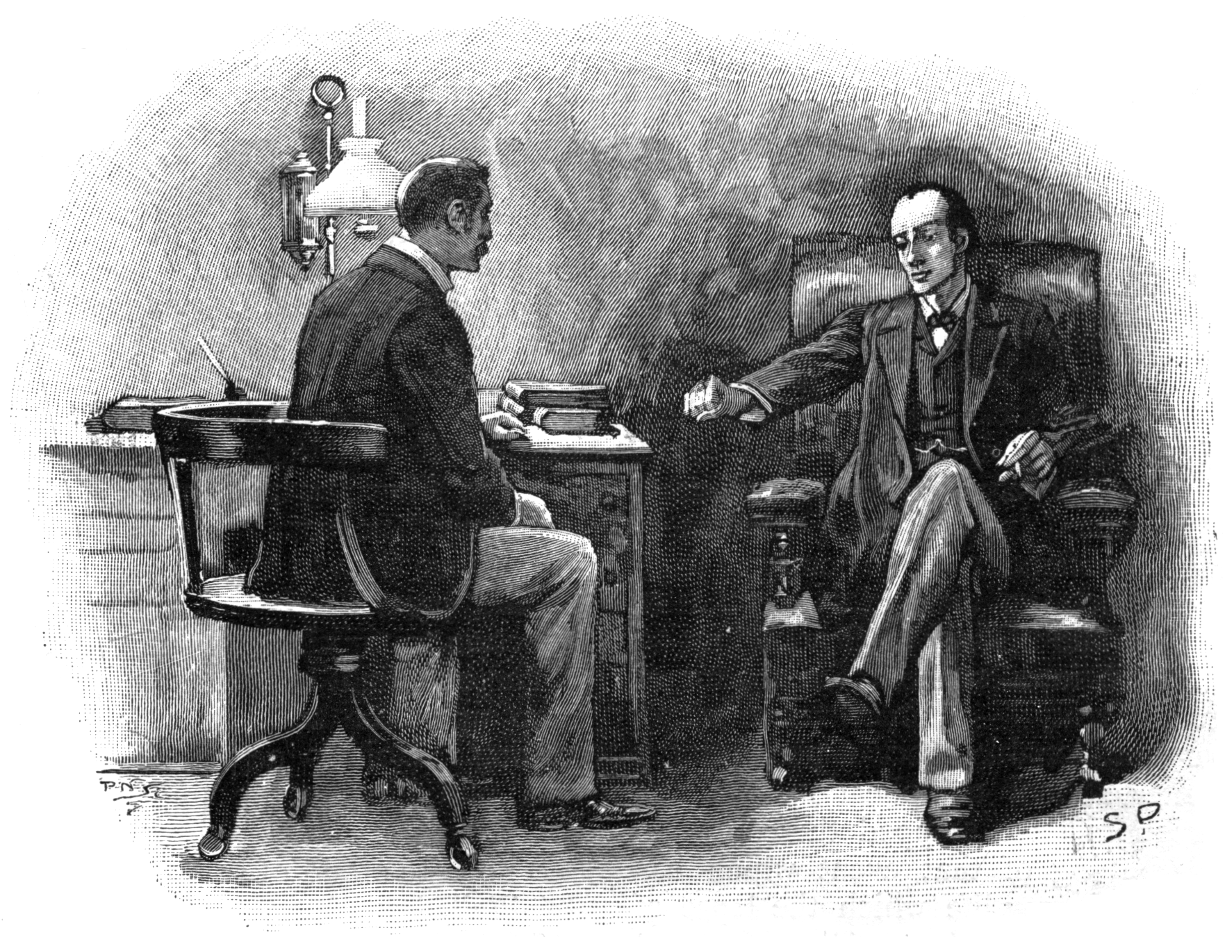 Ilustración de Sidney Paget publicada en El Bazar Deportivo, obra del célebre artista victoriano que dio rostro a Sherlock Holmes.