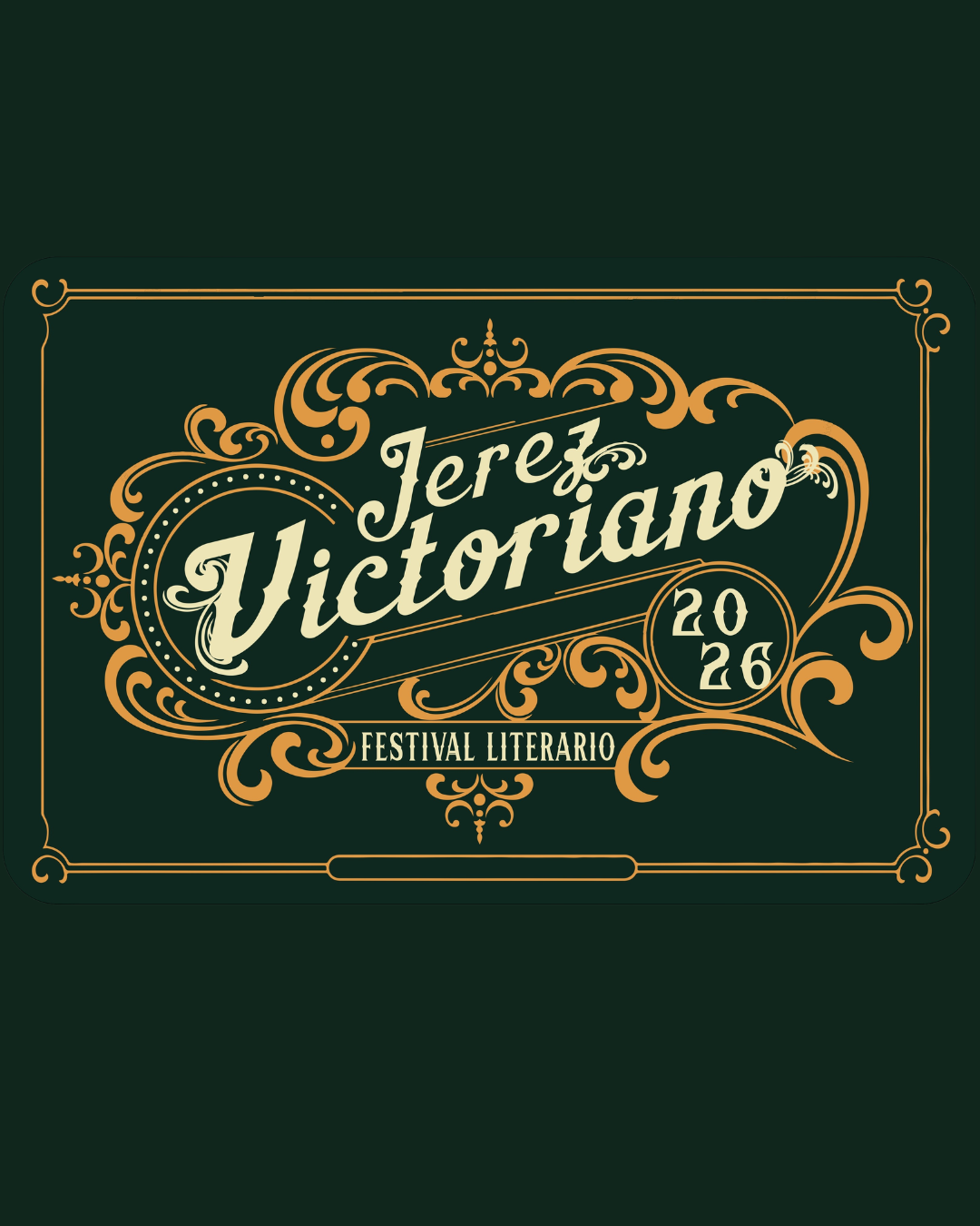 Logotipo oficial de Jerez Victoriano, festival de literatura victoriana celebrado en Jerez de la Frontera.